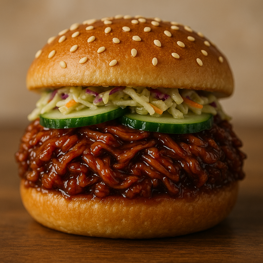 Lions Mane Pulled Pork Sandwich
